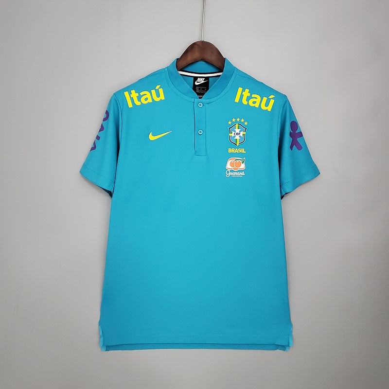 Camisa Seleção Brasil Pre-Match 21/22 s/n° Torcedor Masculina - Azul