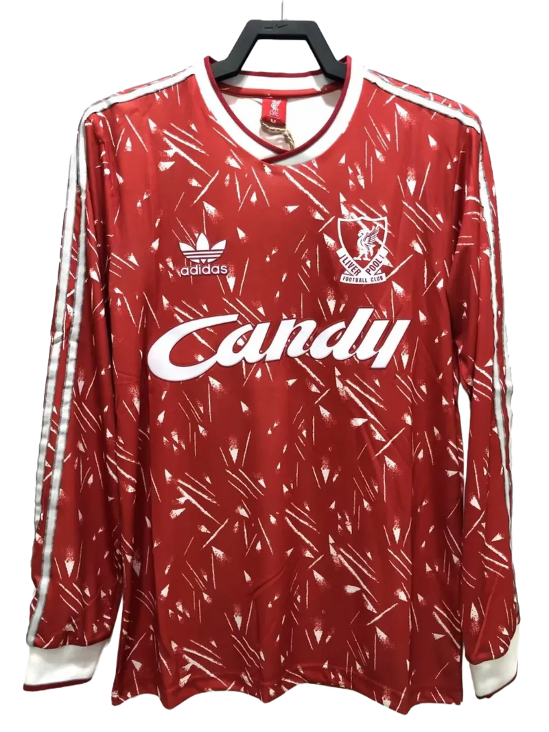 Camisa Liverpool 89/91 I Home - Versão Retrô Manga Longa