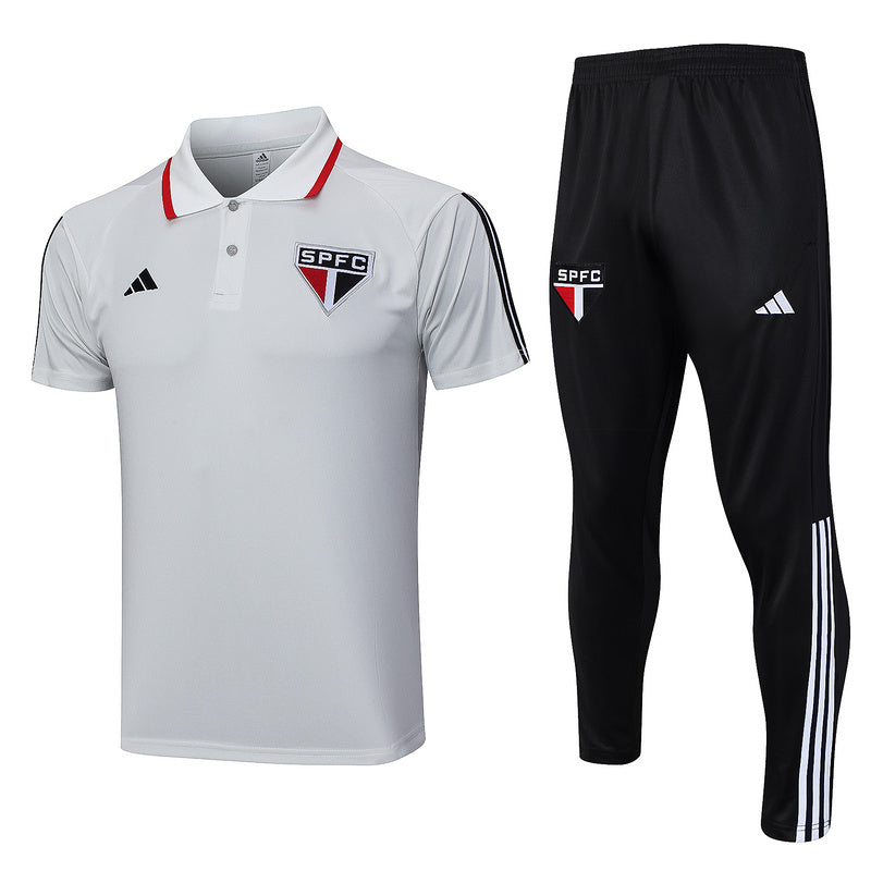 Kit Polo São Paulo 23/24 - Cinza Claro