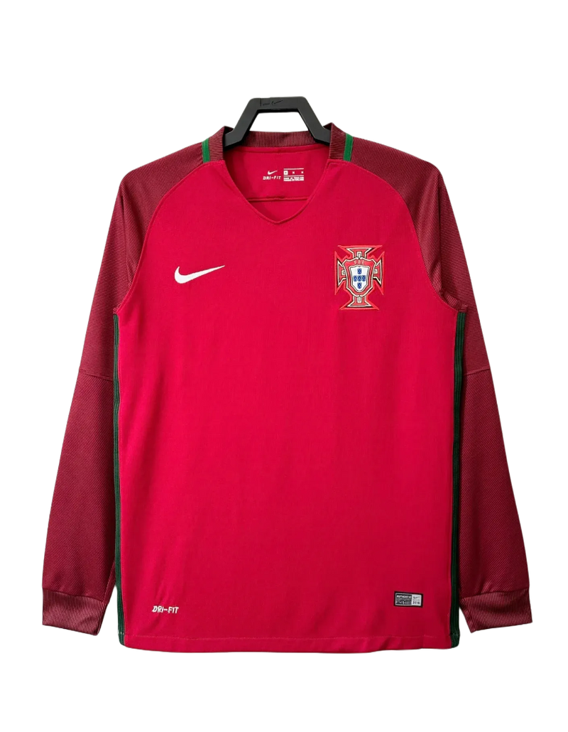 Camisa Portugal 2016 I Home - Versão Retrô Manga Longa