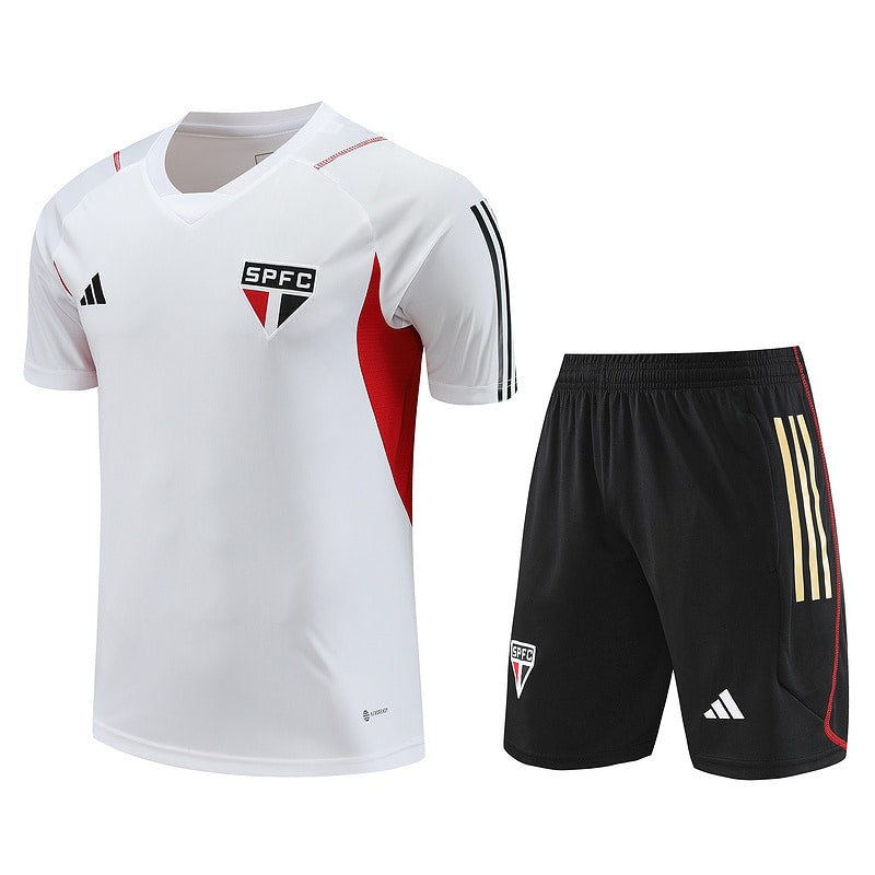 Kit Treino São Paulo 23/24 - Branco e Vermelho / Short