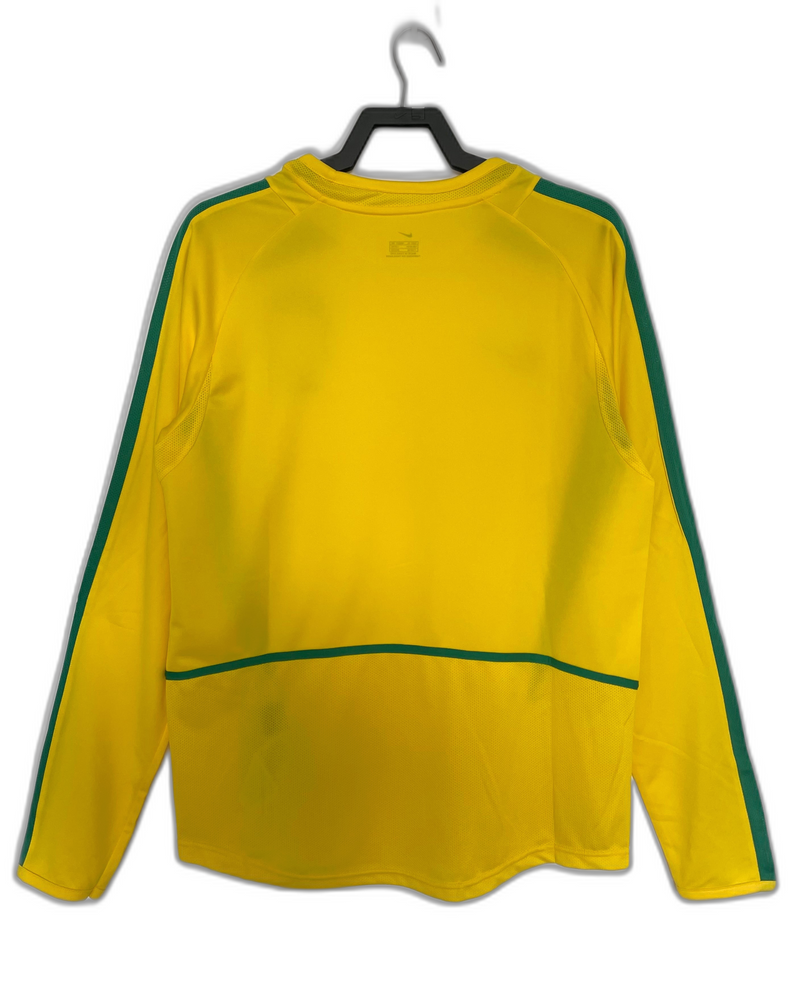 Camisa Brasil 2002 I Home - Versão Retrô Manga Longa