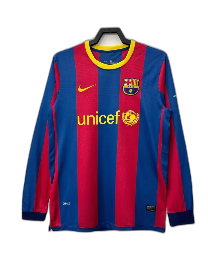 Camisa Barcelona 10/11 I Home - Versão Retrô Manga Longa