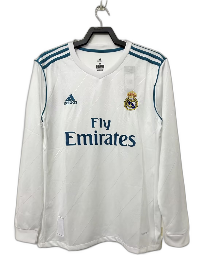 Camisa Real Madrid 17/18 I Home - Versão Retrô Manga Longa