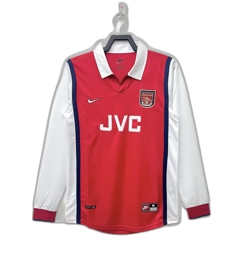 Camisa Arsenal 1998 I Home - Versão Retrô Manga Longa