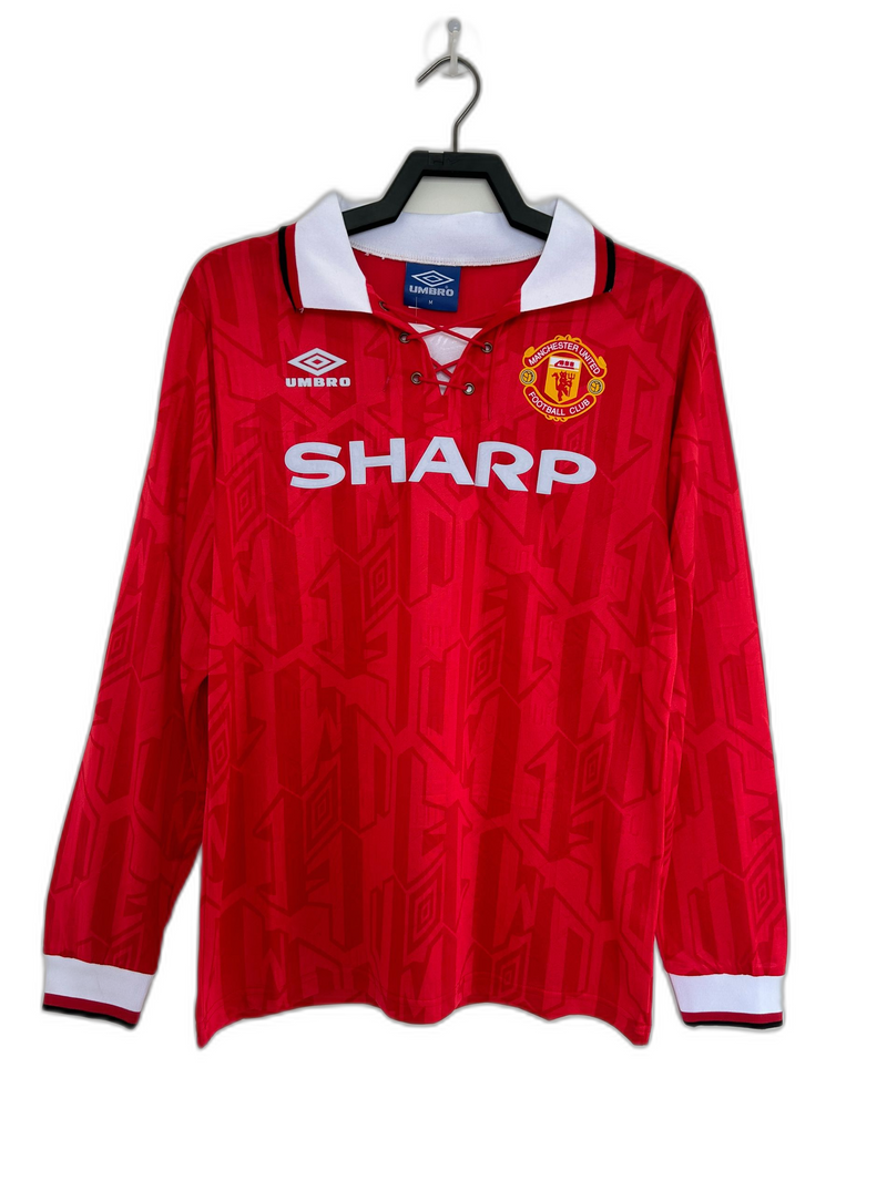 Camisa Manchester United 92/94 I Home - Versão Retrô Manga Longa