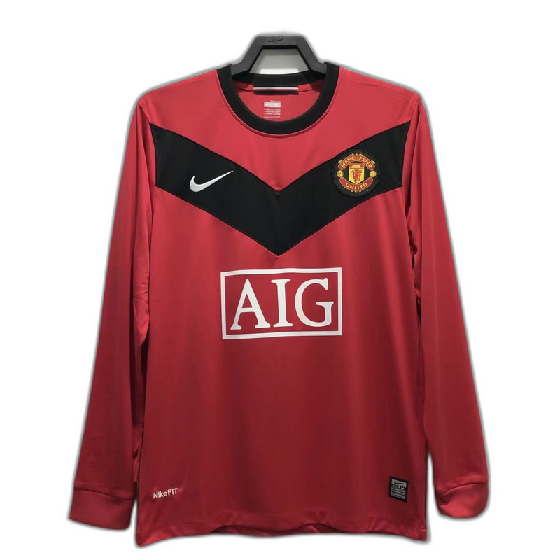 Camisa Manchester United 2010 I Home - Versão Retrô Manga Longa