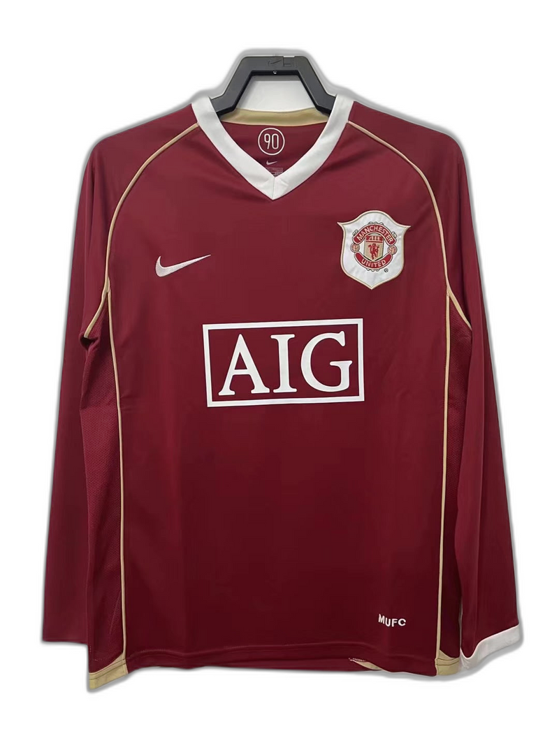 Camisa Manchester United 06/07 I Home - Versão Retrô Manga Longa