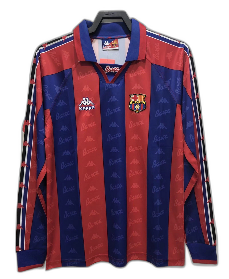 Camisa Barcelona 96/97 I Home - Versão Retrô Manga Longa