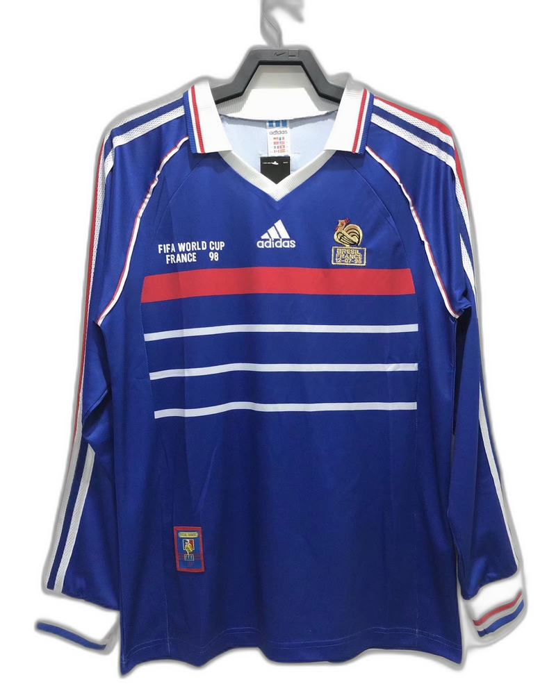 Camisa França 1998 I Home - Versão Retrô Manga Longa