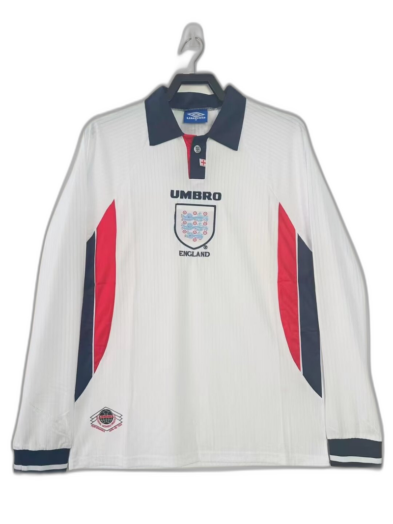 Camisa Inglaterra 1998 I Home - Versão Retrô Manga Longa