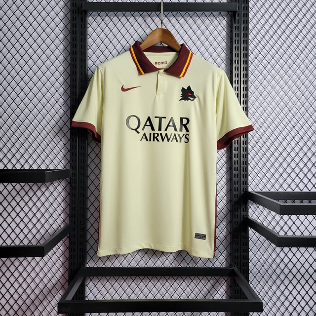 Camisa Retrô Roma Away 20/21 s/n° Torcedor Nike Masculina - Bege+Vinho