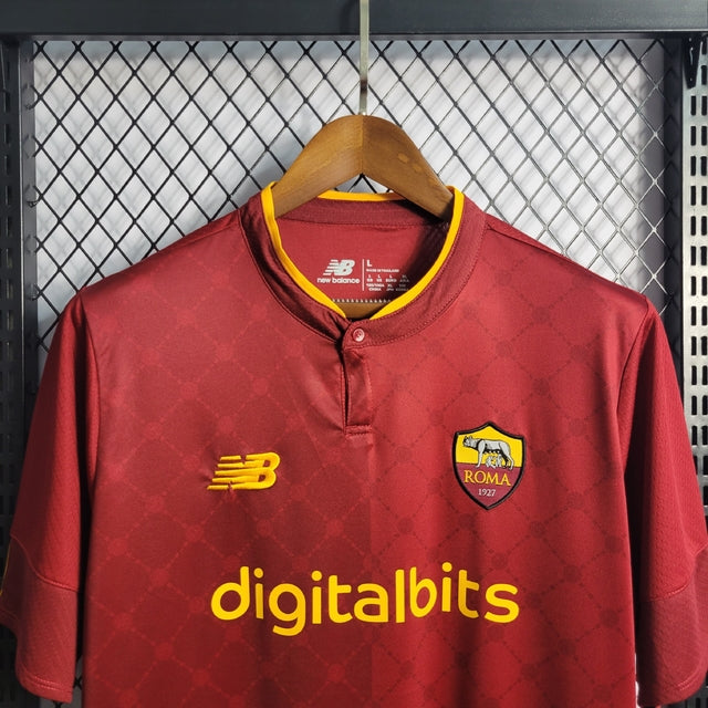 Camisa Roma Home 22/23 s/n° Torcedor New Balance Masculina - Vermelho