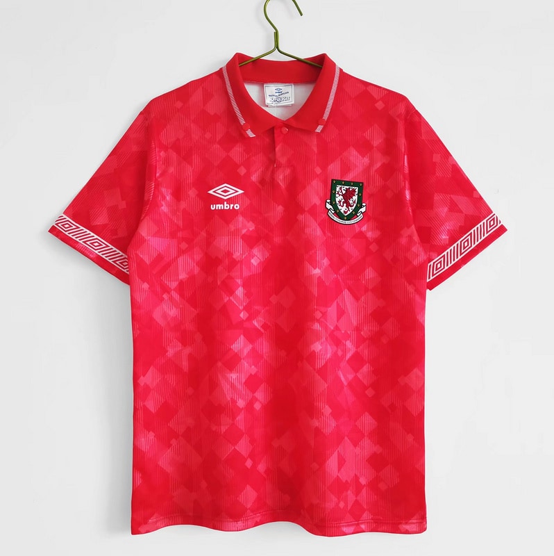 Camisa Retrô País de Gales 1990∕92 Home