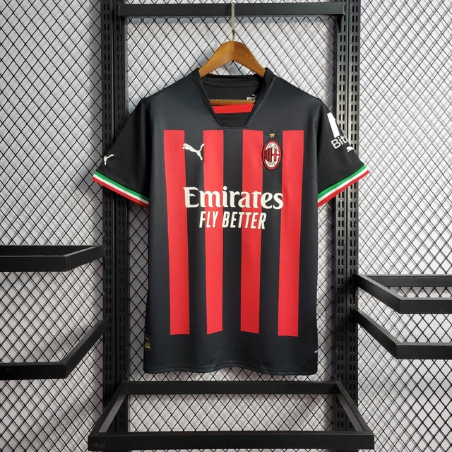 Camisa AC Milan Home 22/23 s/n° Torcedor Puma Masculina - Preto+Vermelho