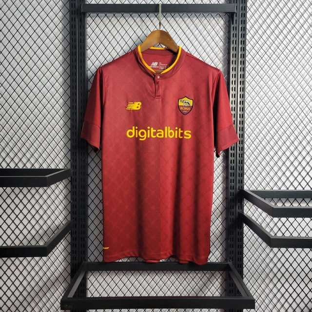 Camisa Roma Home 22/23 s/n° Torcedor New Balance Masculina - Vermelho