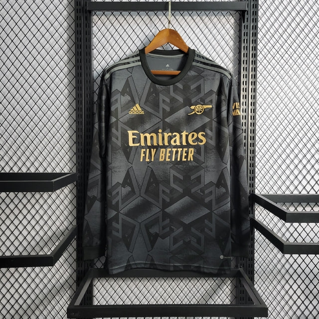 Camisa Arsenal Away 22/23 Manga Longa s/n° Torcedor Adidas Masculina - Preto