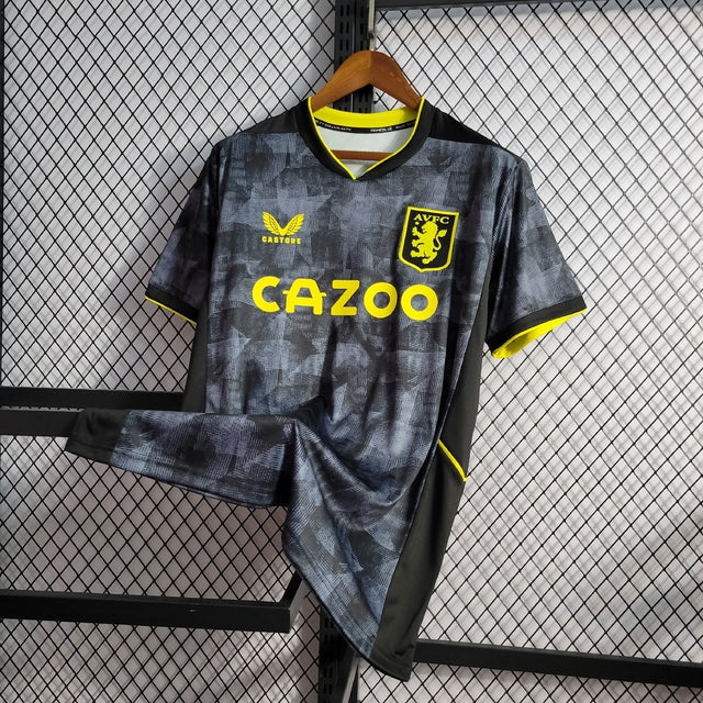 Camisa Aston Villa Away 22/23 s/n° Torcedor Castore Masculina - Preto