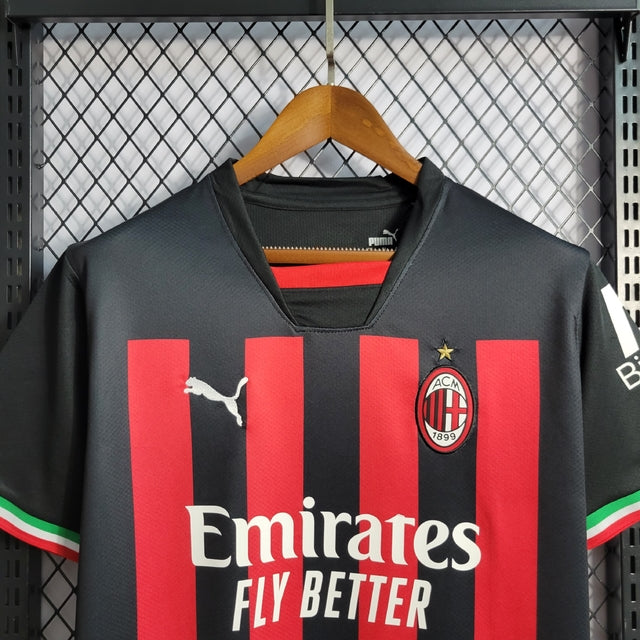 Camisa AC Milan Home 22/23 s/n° Torcedor Puma Masculina - Preto+Vermelho