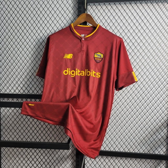 Camisa Roma Home 22/23 s/n° Torcedor New Balance Masculina - Vermelho