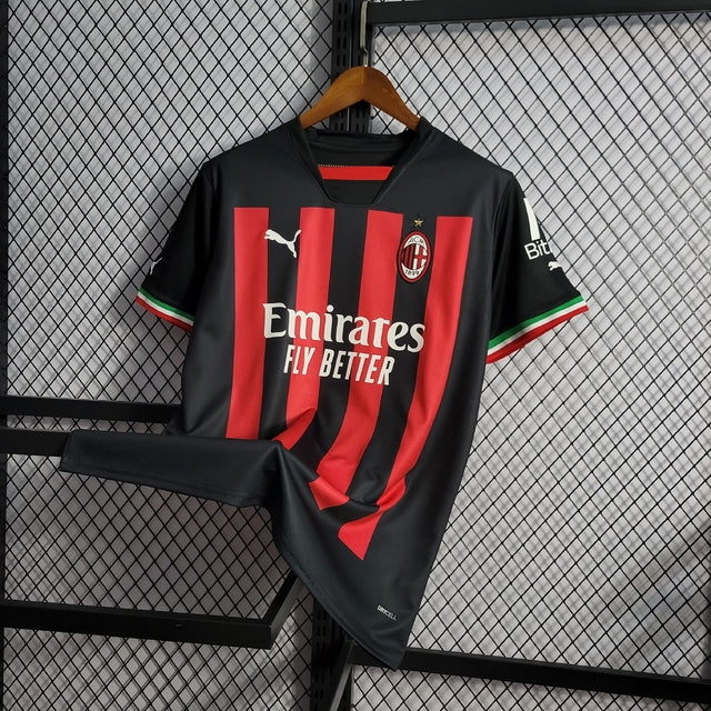 Camisa AC Milan Home 22/23 s/n° Torcedor Puma Masculina - Preto+Vermelho