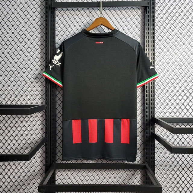 Camisa AC Milan Home 22/23 s/n° Torcedor Puma Masculina - Preto+Vermelho